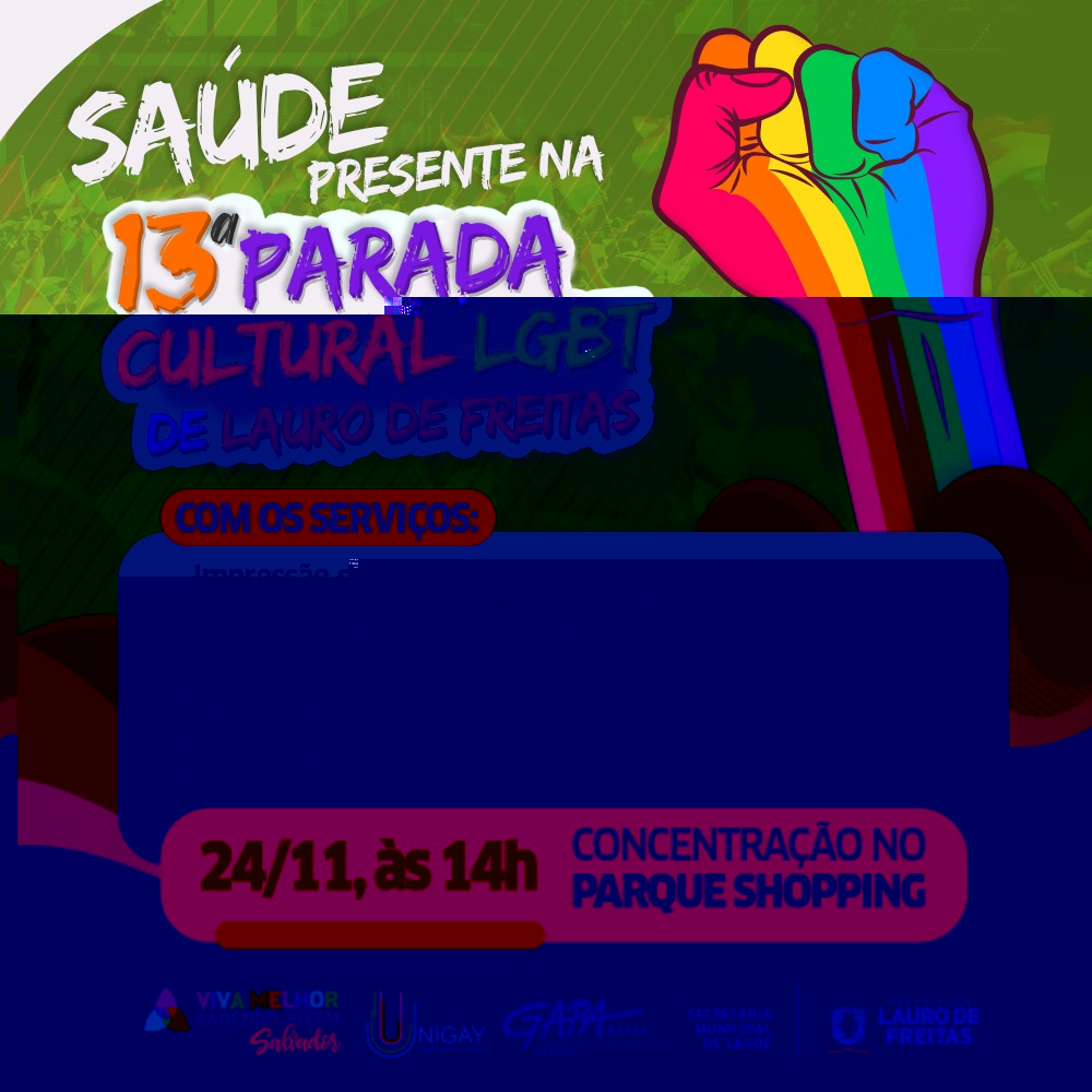 Sa�de far� teste r�pido para HIV, s�filis e hepatite B na Parada Cultural LGBT de Lauro de Freitas
