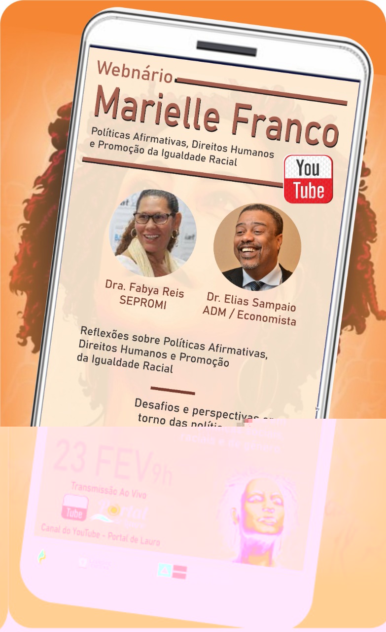 Prefeitura de Lauro de Freitas realiza seminrio virtual 'Marielle Franco' nesta tera-feira (23)
