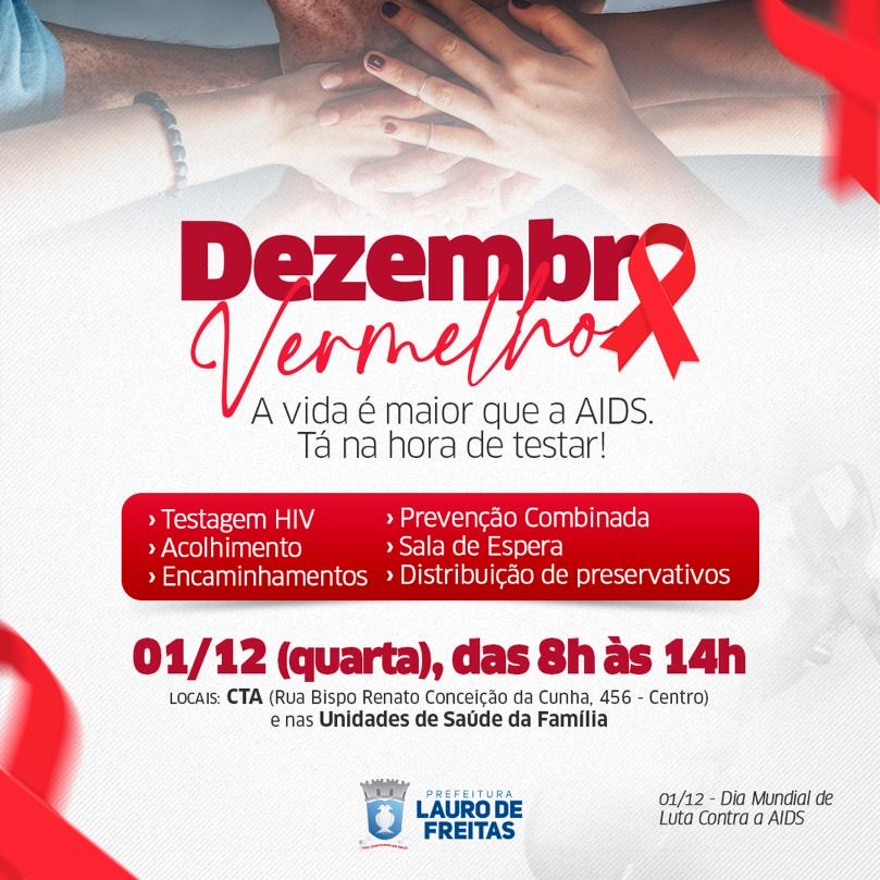Lauro de Freitas refor�a a��es de preven��o ao HIV no �Dezembro Vermelho�