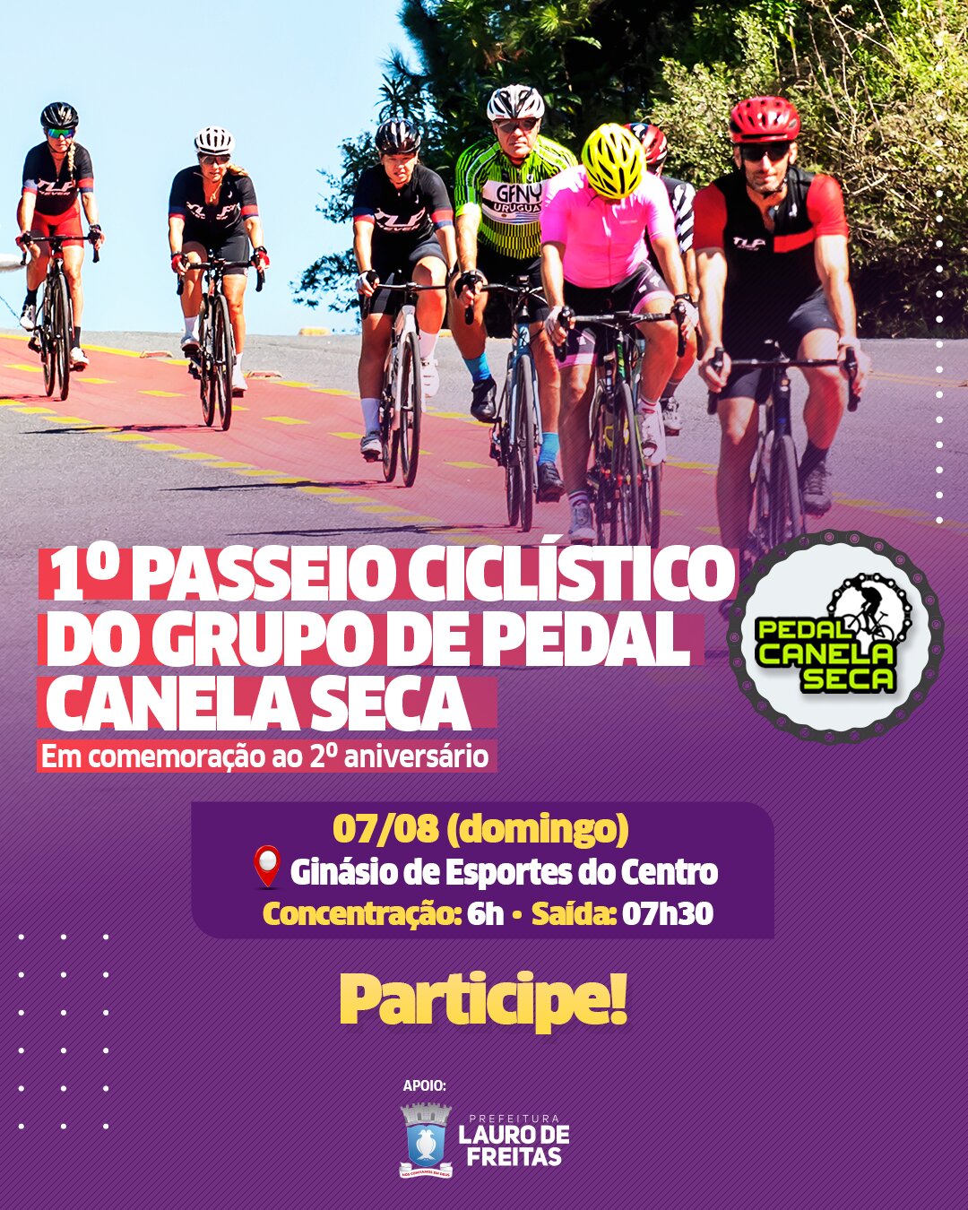 Lauro de Freitas recebe passeio cicl�stico 'Canela Seca' neste domingo (07)