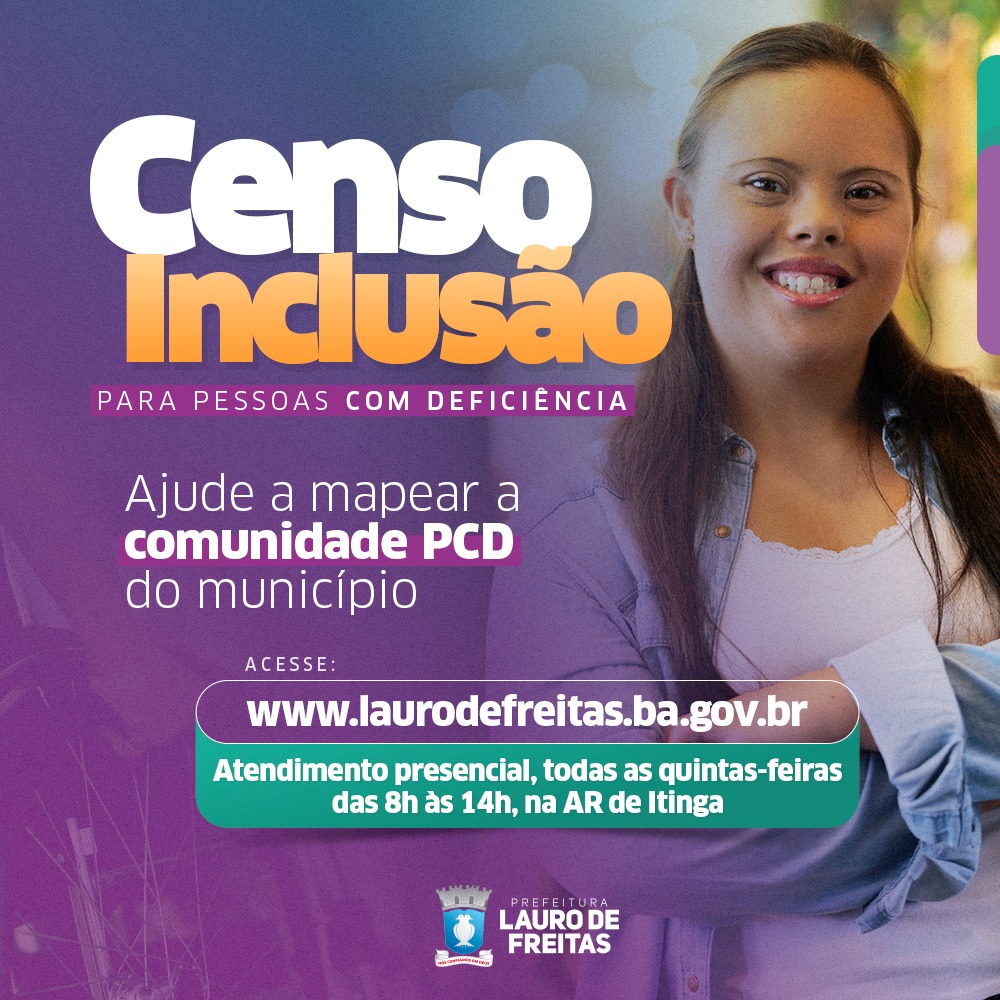Lauro de Freitas inicia atendimento presencial para cadastro do Censo PCD