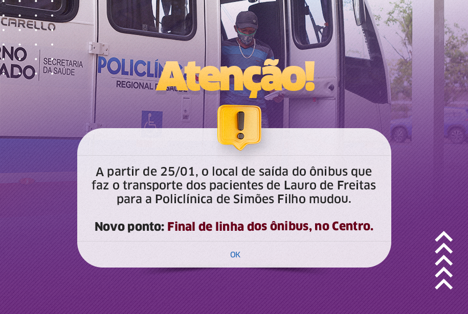 Novo ponto: sa�da do �nibus de Lauro de Freitas para a Policl�nica em Sim�es Filho muda de local 